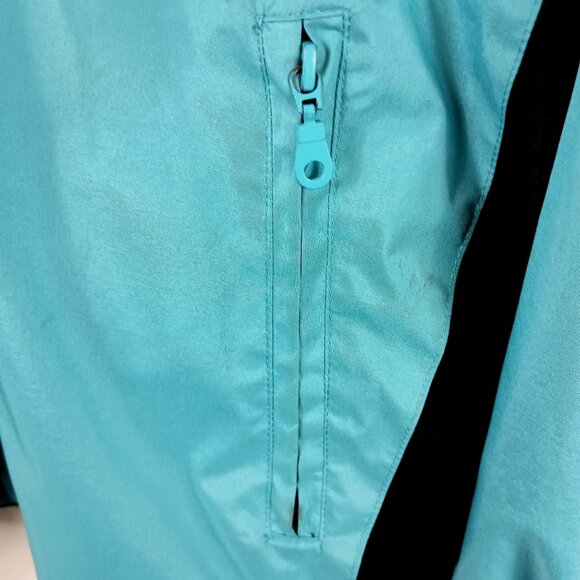 Oregon Coast Windbreaker Jacket Zipper Pockets Removable Hood Size XL Teal - Picture 7 of 13
